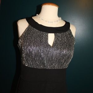 Black and silver fancy mini dress